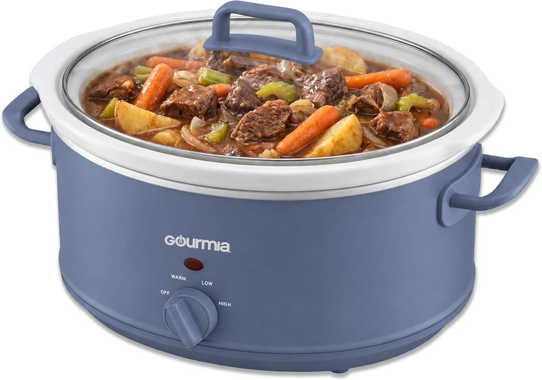 Gourmia Slow Cooker – 7 Qt, Manual Controls, Removable Stoneware, Lavender, 7 Quarts