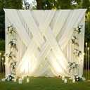 50x12 ft Ivory Backdrop Curtains for Weddings Parties, Birthdays and Photos