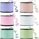 BEISHIDA 6 Assorted Colors Curling Ribbons Balloon String Ribbons - Pastel Colors 6 Rolls for Gift Warppping Birthday Easter Party Decorations