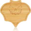 WILLKOMMEN Bat Shaped Charcuterie Board, Serving Platter, Bamboo Serving Tray 10" x 9" for Party Child Spooky Cheese Appetizer Board Serving Dishes Plate for Snacks, Candy, Cookies