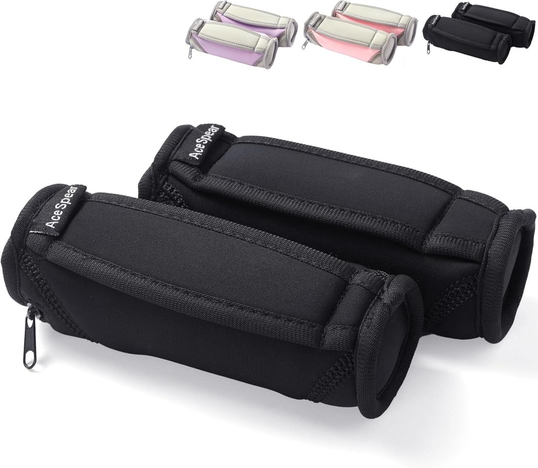 AceSpear Hand Weights for Women Men 1lb 2lbs 3lbs 4lbs Soft Dumbbells of 2, Detachable Walking Weight for Aerobics, Jogging, Running (Black)