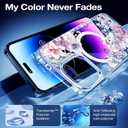for iPhone 16 Magsafe Case, Slim Floral Shockproof Protective Hard PC+TPU Cute Bumper Flower Cover Women Magnetic case