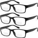 Yogo Vision Bifocal Reading Glasses for Men and Women Rectangle MultiFocal Readers with Spring Hinges Retro Design