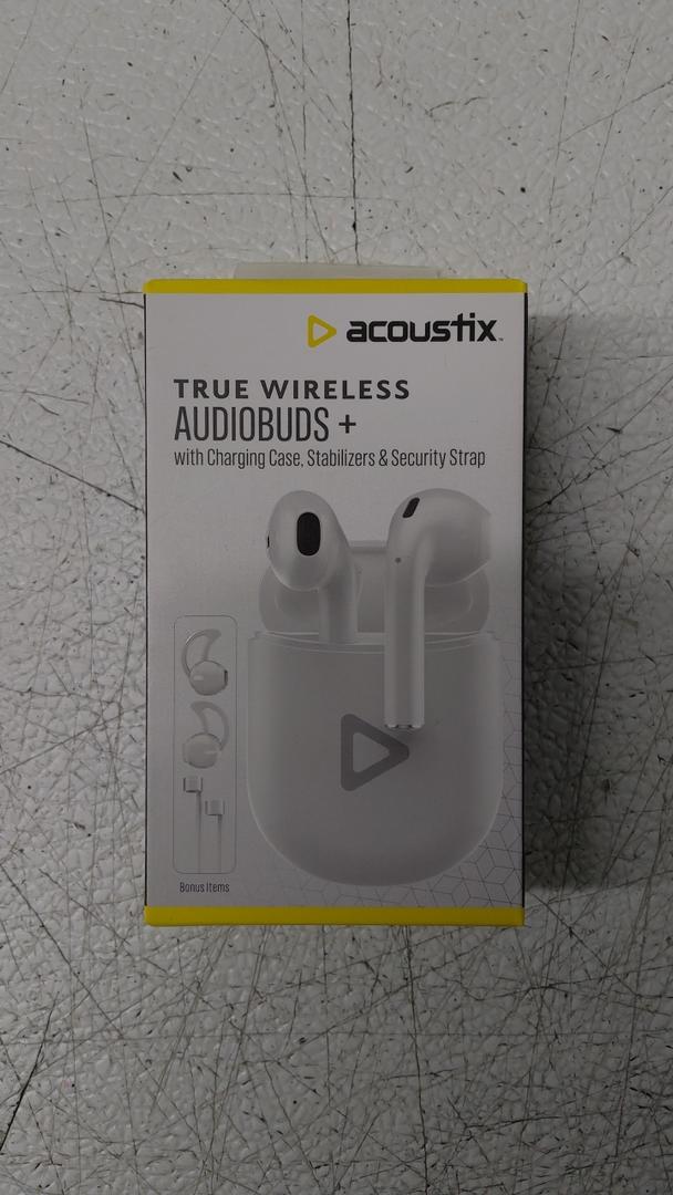 Acoustix True Wireless Audiobuds + w/Charging Case - White