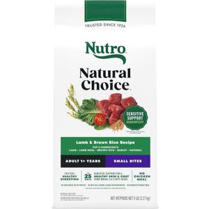 Nutro Natural Choice Small Bites Dry Dog Food, Adult Dog Food Dry Lamb & Brown Rice Recipe, 5 lbs. (5 Pound (Pack of 1))