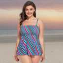 FULLFITALL Women Plus Size Tankini Swim Top Swimwear Bathing Suit Tank Top Bandeau (No Bottom) (Tk536-004)