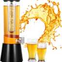 3-Liter Drink Dispenser Tower, 105fl oz Beverage Dispenser with Removable Ice Tube, Tabletop Drink Mimosa Dispenser (105fl oz / 3L)