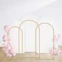 GRENTY Metal Arch Backdrop Stand and Cover Set 7.2FT/6.6FT/6FT, Wedding Arch Frame with Spiral Rotating Joint, 3 Wrinkle-Resistant Cover for Birthday, Anniversary, Wedding, Party, Baby Shower (White)