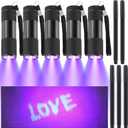 Tegeme 10 Pcs Blacklight Pen Set 5 Invisible Ink Pen 5 Blacklight Flashlights, UV Pen Invisible Ink Marker Black Light Markers for Spy Secret Holiday Gift Party Favors(Classic)