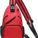 Convertible Sling Bags for Women Men, Lightweight Crossbody Backpack Daypack Fit for 11" Tablet for Casual Travel Sport Hiking (Red)
