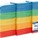 S&T INC. 150 Pack Microfiber Cleaning Cloth, Bulk Towels for Home, Reusable Microfiber Towels for Cars, Cleaning Rags, Assorted, 11.5 Inches x 11.5 Inches, 150 Count