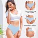 Wealurre Womens Underwear High Waisted Seamless Thongs for Women Breathable No Show Panties for Ladies 6 Pack (M)