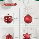 Riciakik 75 Metal Christmas Tree, Christmas Ornament Display Stand Tree with Hooks, Freestanding Wrought Iron Christmas Tree with 100 LED Lights, 54 Balls, 2 Mini Stockings & 6 Xmas Cards