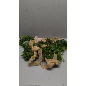 Yilloog 5 Pcs Mini Christmas Wreaths for Kitchen Cabinet 9" Small Christmas Artificial Boxwood Wreaths with Linen Bow Xmas Party Decor for Door Window Wall Farmhouse Hanging