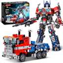 TIALLOW Transform Sets Robot Building Block Toys，2 in 1 STEM Robotics Transforming Truck Mech Building kit，Compatible with Lego，Christmas Birthday Gift for Adults Boys Age 812 (Blue)