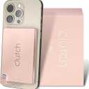 Clutch Pro  World's Thinnest Portable Charger  USB-C Power Bank 5000mAh  Magnetic Built-in Cable  TSA Approved Travel Charger  iPhone 15/16/17 & Android  Pink