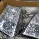 Headlight Assembly, Headlights Kit Compatible with 2007-2014 Cadillac Escalade/2007-2014 Escalade ESV/2007-2013 Escalade EXT Replacement Headlamp Chrome Housing Amber Reflector
