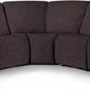 Ruaozz Sectional Sofa Covers Oversized L Shape 5 Seat Recliner Couch Covers - Washable Soft Extra Large Sectional Covers with Pockets (Chocolate)