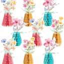 SUNBEAUTY 9PCS Spring Wildflower Party Decorations Wild Flowers Honeycomb Centerpieces for Tables Wildflower Birthday Spring Flower Theme Party Decorations for Garden Baby Shower, Easter, Mothers Day