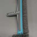 Swimming Pool Brush Head with Round Ends17.5" Heavy Duty Aluminum Back Head for Cleans Walls, Tiles & Floors, 7 Rows Premium Nylon Bristles with EZ Clips (Blue Grey)