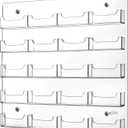 Hillban Acrylic Business Card Holder Wall Mount Office, 20 Pockets