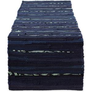 DII Handmade Chindi Tabletop, Reversible and Machine Washable, Table Runner, 14x72, Nautical Blue