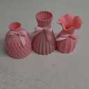 Geelin 3 Pack Coquette Pink Bow Vase Plastic Flower Vase Bow Room Decor Aesthetic, Shatterproof with Ribbon for Girls Home Wedding Office Desk Decoration, 3 Size
