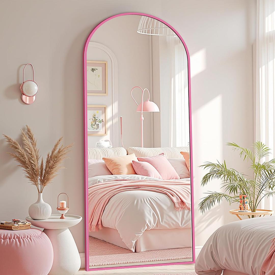 58"x19" Arched Full Length Mirror with Stand,Full Body Floor Mirror