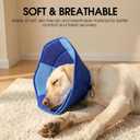 Dog Cone - Soft Cone for Dogs to Stop Licking, Pet E-Collar Alternative After Surgery, Adjustable Pet Recovery Collar for Wound Healing, Dark Blue Small
