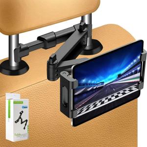 najiaxiaowu Tablet Holder for Car, ipad Headrest Mount for 5.5-18.4 Inch ipad/Phones Car Tablet Holder with 360Rotating Adjustable Trip Essentials, Black