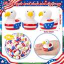Hiboom 24 Pcs Patriotic Eagle Duck 2 Inch 4th of July Red Blue White 250th Anniversary Statues Figurines Independence Day USA Rubber Duck Centerpieces Gift Birthday Party Decoration Favors, 2.2 x 1.9 x 1.7 inches