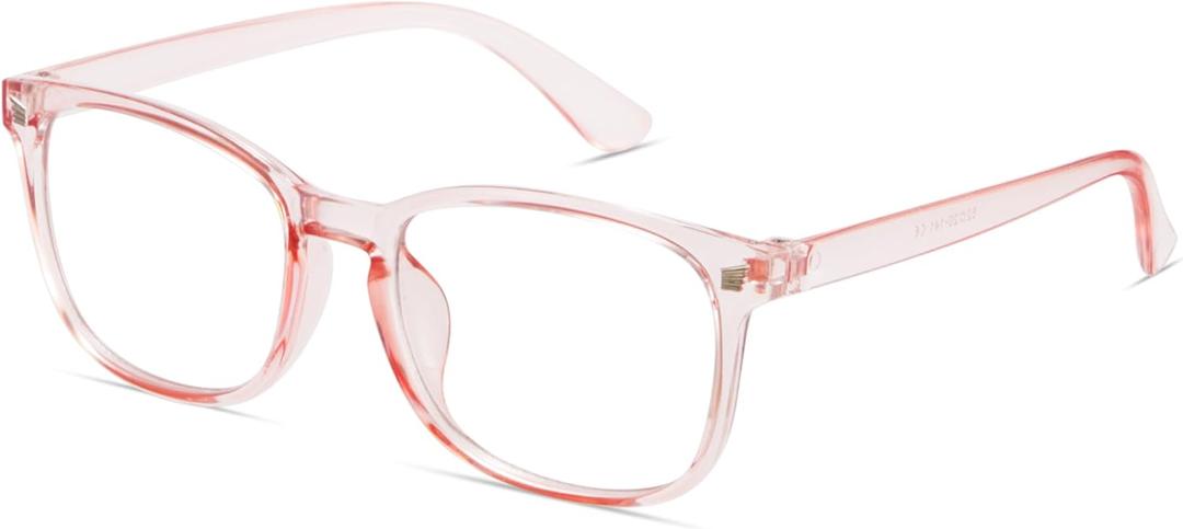 Gaoye Blue Light Blocking Glasses - Anti UV Ray Computer Gaming Glasses, Blue Blockers Glasses For Women/Men (Medium, Transparent Pink)