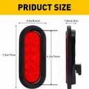 Red Trailer Truck LED Sealed RED 6" Oval Stop/Turn/Tail Light Marine Waterproof Including 3-pin water tight plug