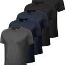 5 Pack Workout Mens T Shirts - Black Gym Quick Dry Short Sleeve Moisture Wicking Tee Tops for Athletic Work Casual Running 3XL