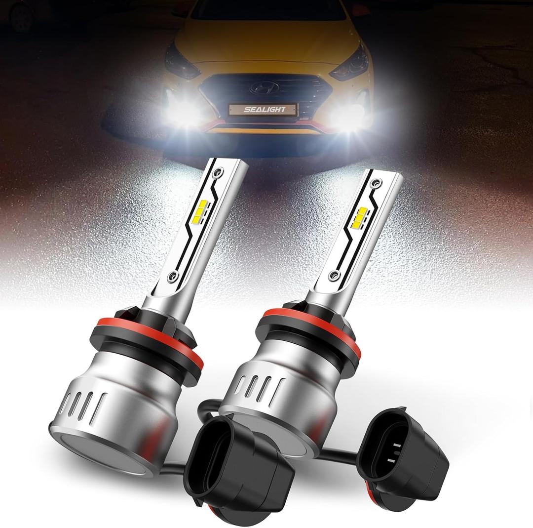 SEALIGHT 881 LED Fog Light Bulbs, 12000LM 886 889 H28 888 894 896 898 Fog Lights LED Bulbs 600% Brightness Upgrade, 1:1 Size 100% Successful Installation for Trucks Cars, Interior Lighting, Pack of 2