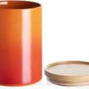 Sweejar Ceramic Food Storage Jar, Stackable Kitchen Canisters, Containers with Airtight Seal Wooden Lid for Serving Ground Coffee, Tea, Sugar, Salt and More - 28 Fl Oz (Gradient Orange)