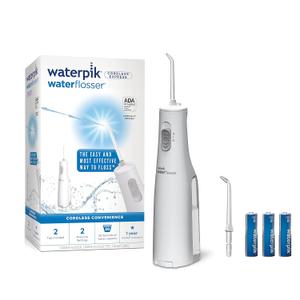 Waterpik Cordless Express Water Flosser, Battery Operated & Portable for Travel & Home, ADA Accepted, Waterproof for Shower Use, White WF-02, 