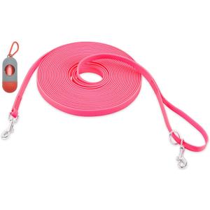Waterproof Long Leash for Dogs Training 16FT/30FT/50FT, Long Dog Leash Heavy Duty,Dog Lead for Large Medium Small Dogs Outside Walking, Playing, Camping, or Yard(Pink 30FT)