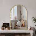 Arched Bathroom Mirror for Wall, 36" x 24" Gold Metal Frame Vanity Mirror, HD Glass Over Sink for Bathroom, Entryway, Bedroom