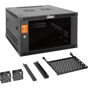 Tecmojo 6U Wall Mount Rack Cabinet, Heavy-Duty 176 Lbs High Load Capacity, 19 Enclosed Server Network Rack with Glass Door, 23.6 Deep  Elite Collection