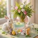 BRELANO Easter Craft Kit for Kids & Adults DIY Sand Candle Making Kit with Bunny & Egg Decor, Colored Pearled Candle Sand, Cotton Wicks & Egg-Shaped Glass Jar, Easter Gift Set & Spring Home Decor