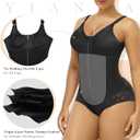 YIANNA Fajas Colombianas Moldeadoras Postpartum Tummy Control Shapewear for Women Body Shaper Girdles Compression Garment (Black) XL
