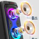 Karaoke Machine Portable Bluetooth Speaker with 2 Wireless Microphones
PA System with Disco Lights for Big Party, Outdoor, Supports USB TF AUX, Ideal Gifts for Family, Music Lover