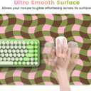 HAOCOO Checkered Desk Mat, Cute Leather Mouse Pad, 35.4" x 15.7" Keyboard Pad Office Accessories, Non-Slip Desktop Mat, Gingham Laptop Pad with Stitched Edge Desk Cover Mat(Green)