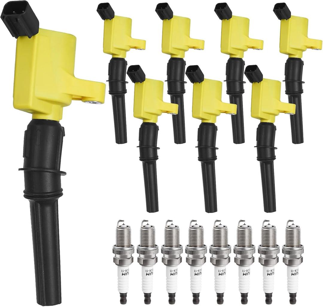 Ignition Coil Pack Spark Plugs Compatible with Ford 4.6L 5.4L V8 F-150 F-250 Expedition Crown Victoria Mustang Lincoln Town Car Mercury Explorer E-150 E-250 1997 1998 1999 2000 2001 2002 2003, DG508