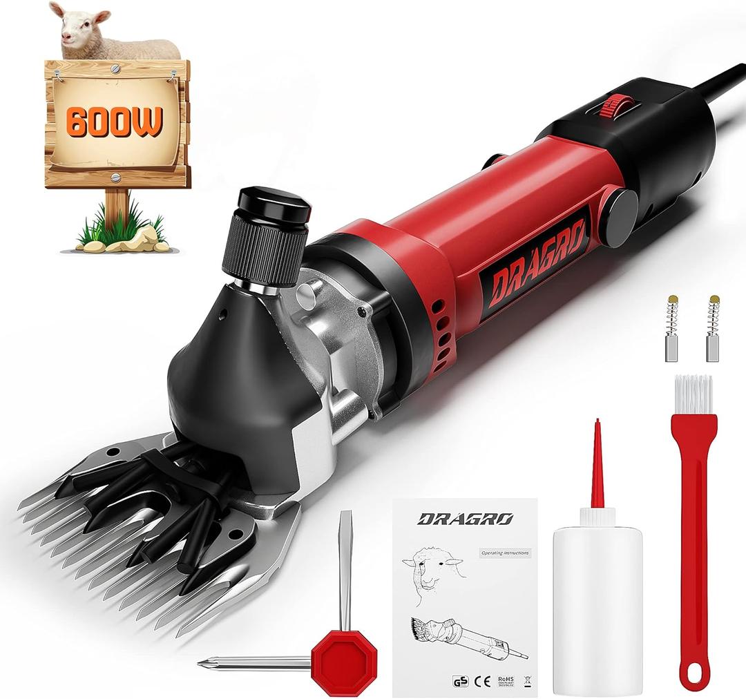 Sheep Clippers 600W, Professional Animal Shearing Machine, Farm Livestock Grooming Kit, Heavy Duty Electric Clippers for Thick Coat Animals (Sheep Clippers-600W)