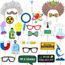 Science Photo Booth Props 30 Packs Mad Crazy Scientist Birthday Celebrating Anniversary Graduation Party Decoration Photo Booth Props Science Selfie Props (MadScientist)