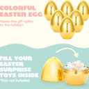 JOYIN 6 Pcs Large Gold Easter Eggs, 6 Inches Metallic Jumbo Plastic Eggs Fillable for Easter Themed Hunt Basket Stuffers Fillers Filling Treats Party Favor Classroom Prize Supplies