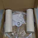 Lamp Shades Set of 2, Drum Lampshade for Table Lamps Floor Lamp, 13" Top X 13" Bottom X 10" High Beige Large Line Fabric Lamp Shades, Easy Assembly Replacement Lampshades