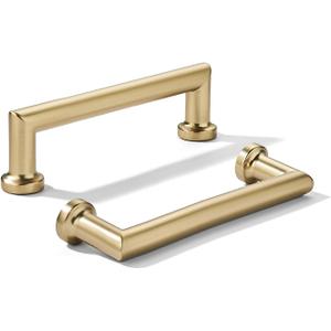 khtumeware 2-Pack 3-Inch(76mm) Brushed Brass Cabinet Pulls,Satin Brass Handles for Kitchen Cabinets, Cupboards, Drawers and Bathroom Hardware